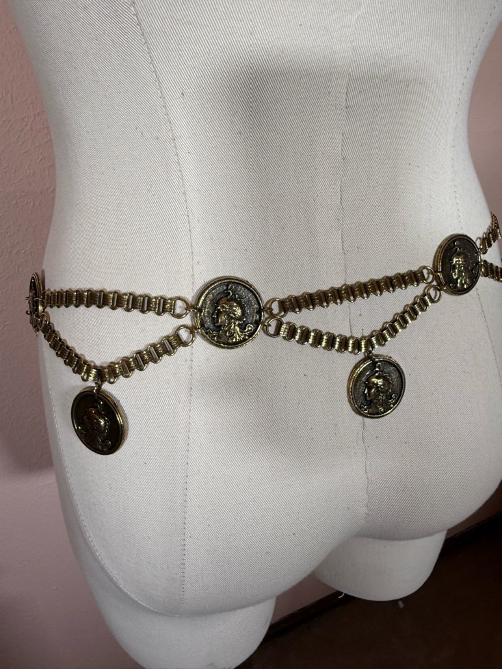 Vintage Victorian antique Gold Greek God Queen Hera Festoon chain belt - Picture 10 of 17
